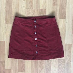 Velvet Button Down Skirt